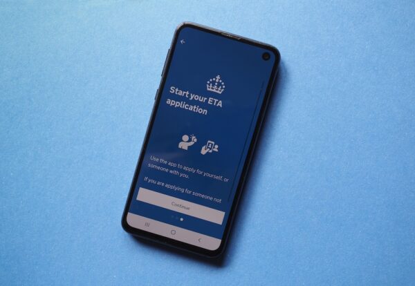 LONDON, UK - SEPTEMBER 25, 2024: App to apply for a UK electronic travel authorisation ETA